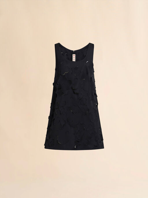 Flared duchess satin dress with cut out detail - Dresses