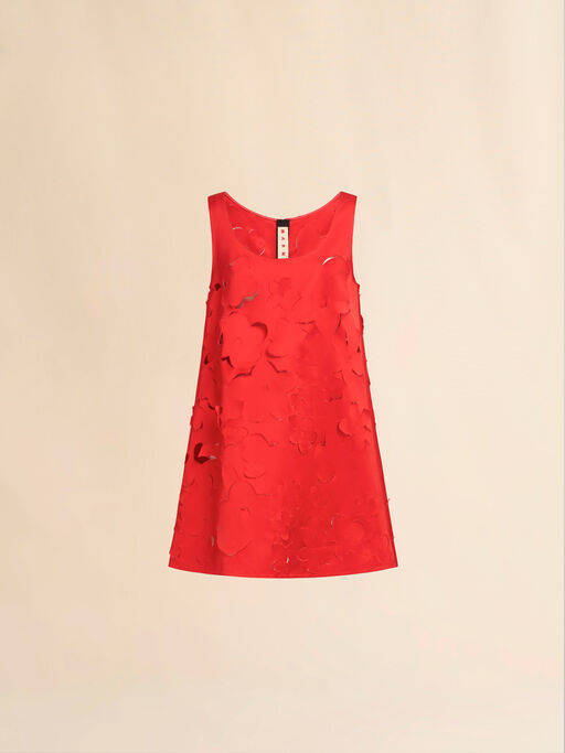Flared duchess satin dress with cut out detail - Dresses