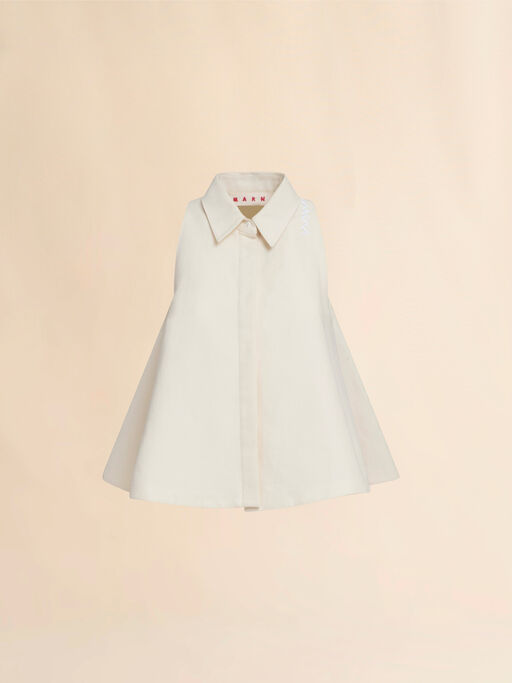 Ivory cotton flared shirt with Marni Symbol - Shirts