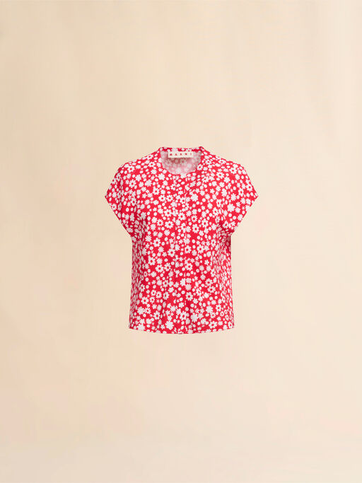 Red and white Pop Fields print shirt - Shirts