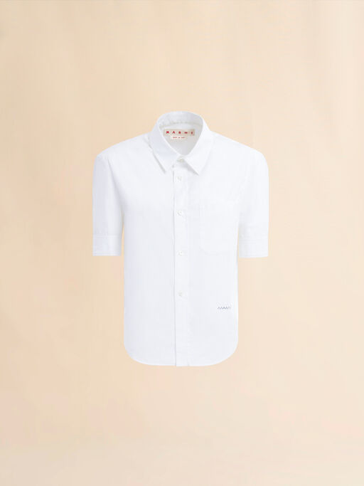 Short sleeved organic cotton shirt with Marni Symbol - Shirts