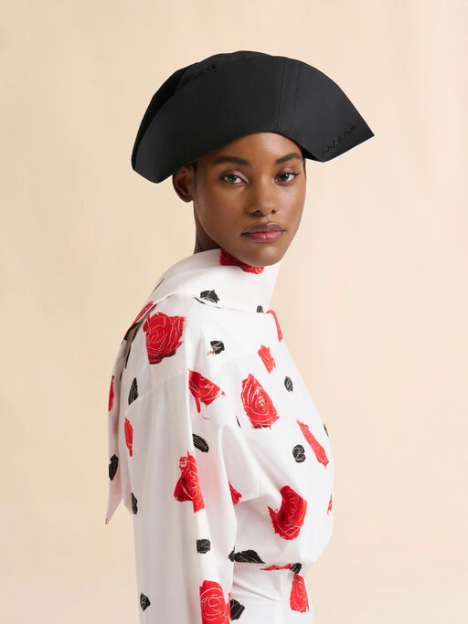 Medium black cotton bucket hat with Marni Symbol - Hats