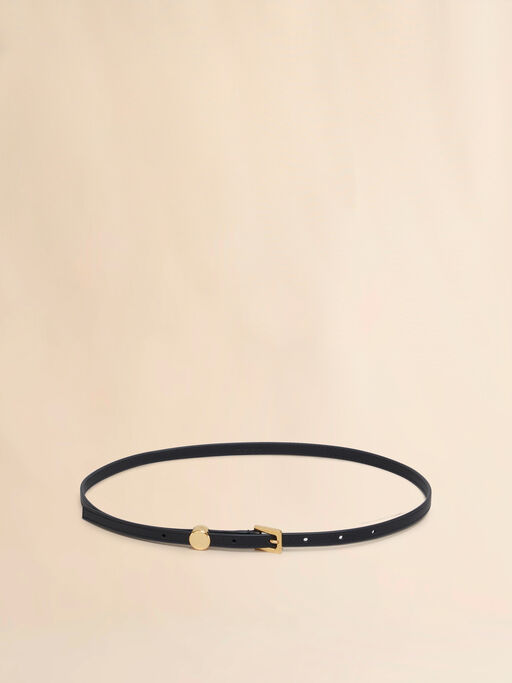 Black leather Envelope belt - Belts
