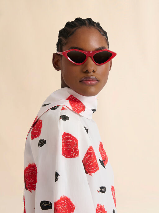 Red acetate Tikbarri sunglasses - Optical