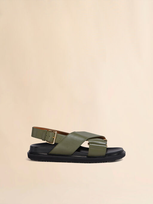 Green leather fussbett - Sandals