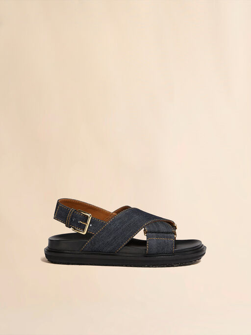 Blue denim criss-cross sandal - Sandals
