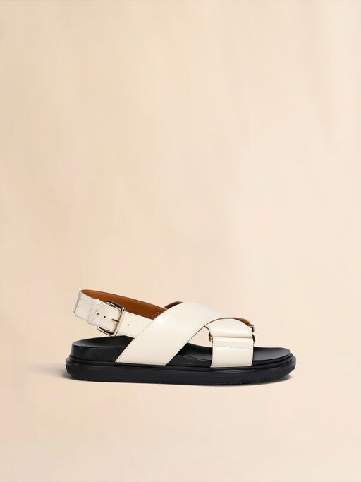 White leather Fussbett - Sandals