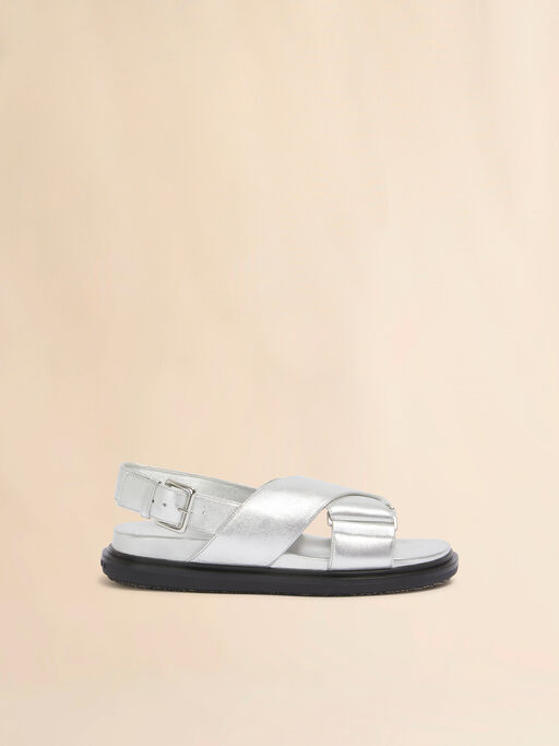 Silver leather Fussbett - Sandals