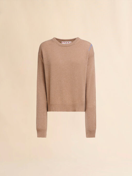 Boxy cashmere jumper with Marni Symbol - Pullovers