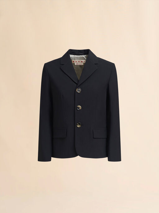 Black wool blend jacket - Jackets