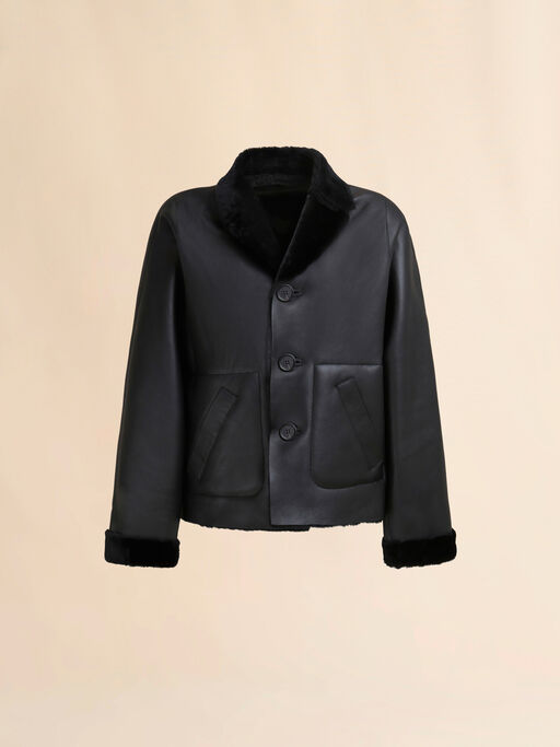 Black reversible shearling jacket - Jackets