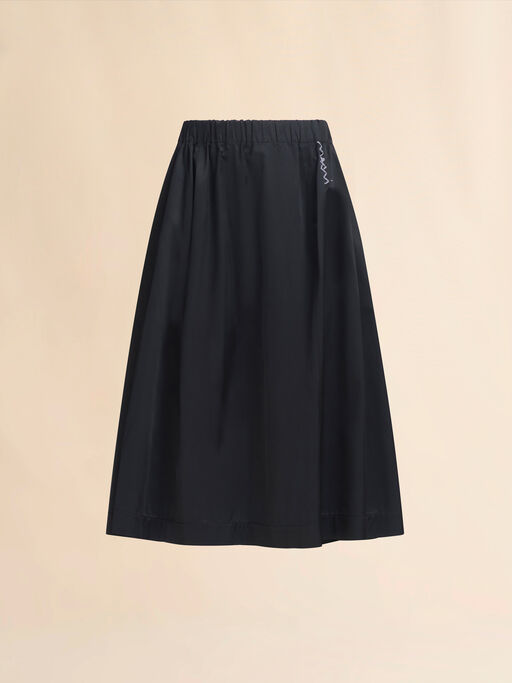 Black taffeta wide skirt with Marni Symbol - Skirts