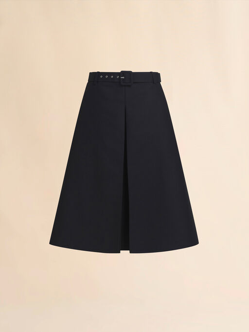 Black cotton A-line skirt with Marni Symbol - Skirts