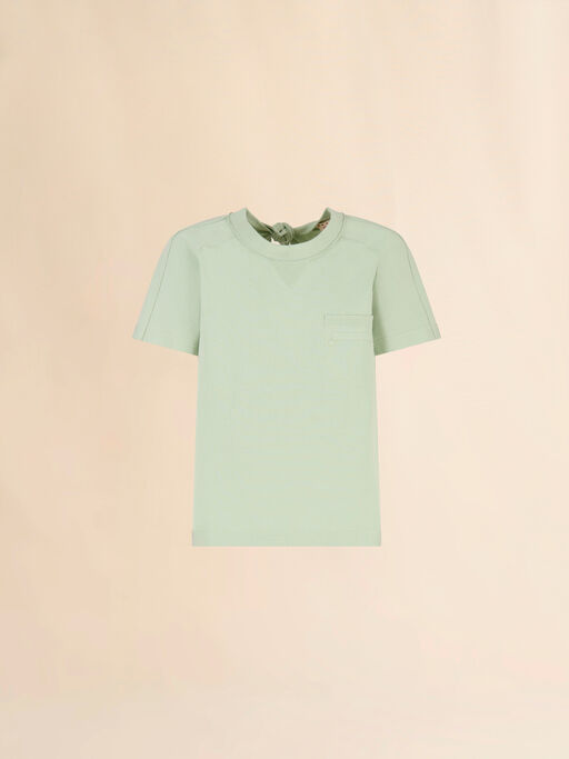 Green cotton open-back T-shirt with Trunkaroo pocket - Shirts