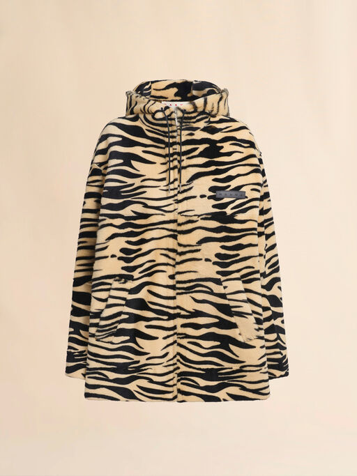 Shearling tiger print hoodie - Jackets