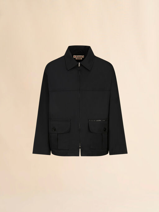 Black water-repellent taffeta jacket - Jackets