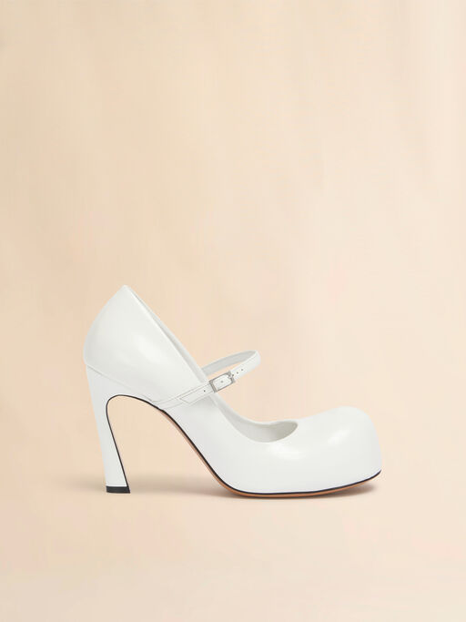 White leather New Wave Mary Jane pump - Mocassin