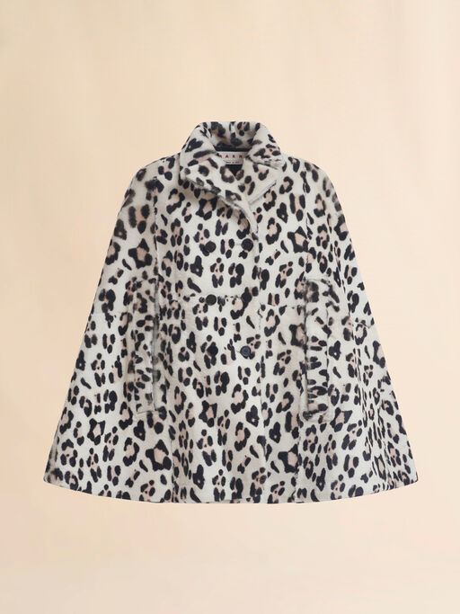 Shorn shearling cape with animalier print - Jackets