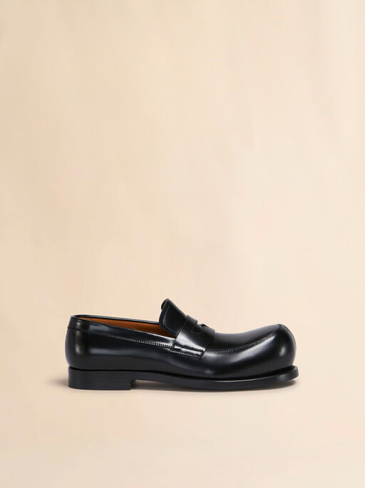 Black leather New Wave loafer - Lace-ups