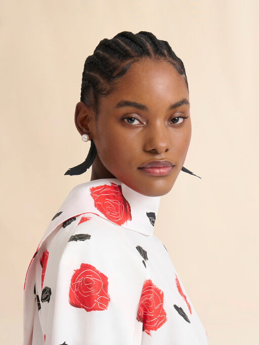 Black fabric feather earrings - Earrings