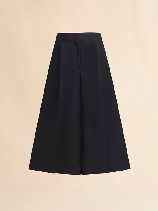 Black wide leg cotton Bermuda shorts with Marni Symbol - Pants