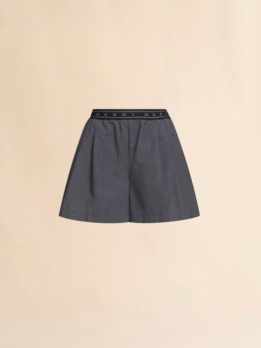Grey wool shorts with Marni Symbol - Pants