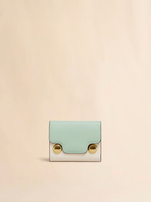 Verde cream and brown leather Trunkaroo trifold wallet - Wallets