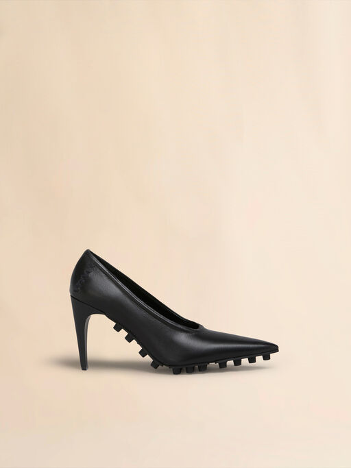 Black nappa Spike pump - Pumps