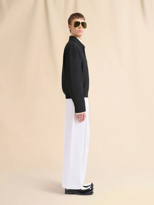 White poplin trousers with maxi pleats - Pants