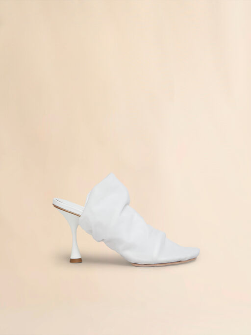 White stretch-tulle Moonlight sandal - Sandals