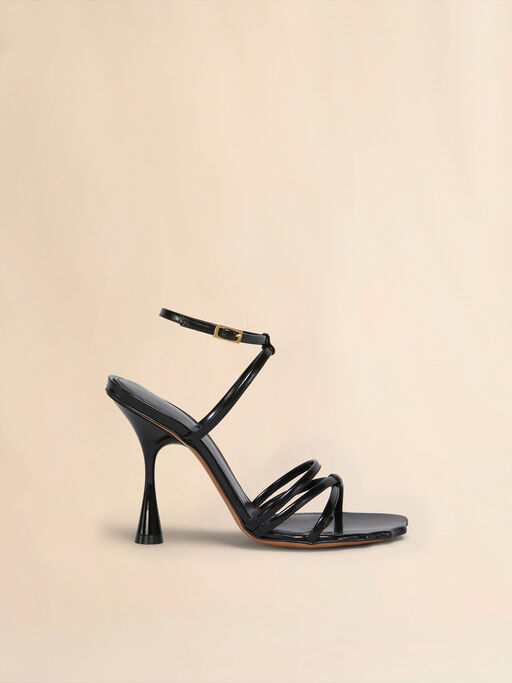 Black leather Moonlight sandal with ankle strap - Sandals