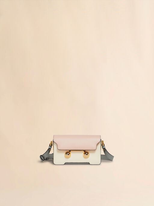 Light pink, white and grey leather Trunkaroo Mini shoulder Bag - Shoulder Bags