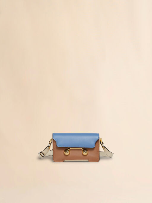 Light blue, light brown and white leather Trunkaroo Mini shoulder Bag - Shoulder Bags