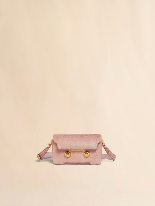 Light pink long hair calfskin Trunkaroo Mini shoulder Bag - Shoulder Bags