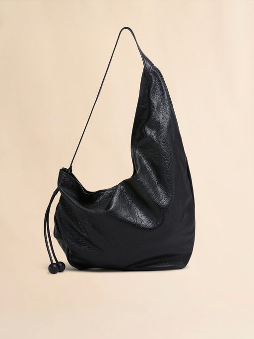 Large black nappa Hobo bag - Shoulder Bags