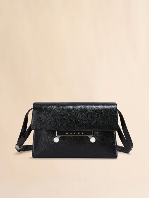 Black craquelé patent leather small Envelope bag - Shoulder Bags