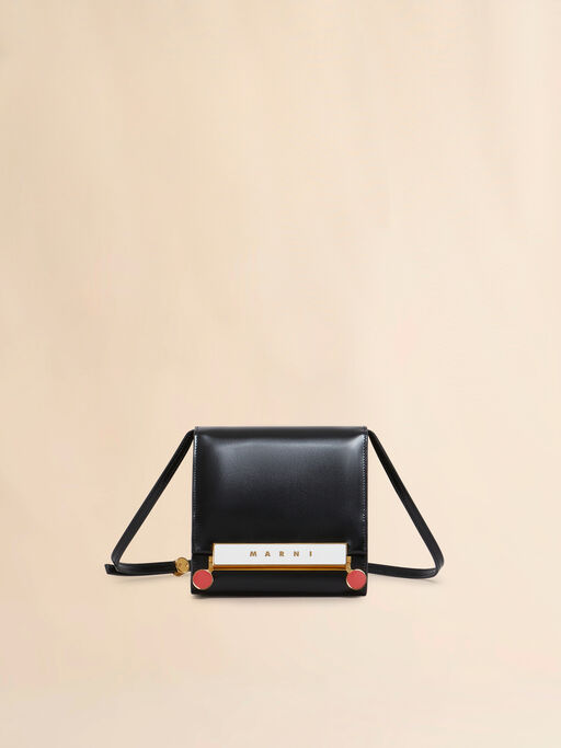 Black leather VHS small triangle bag - Shoulder Bags