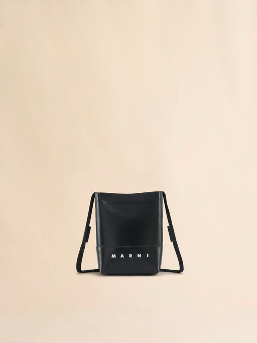Black crossbody bag with shoelace strap - Shoulder Bags