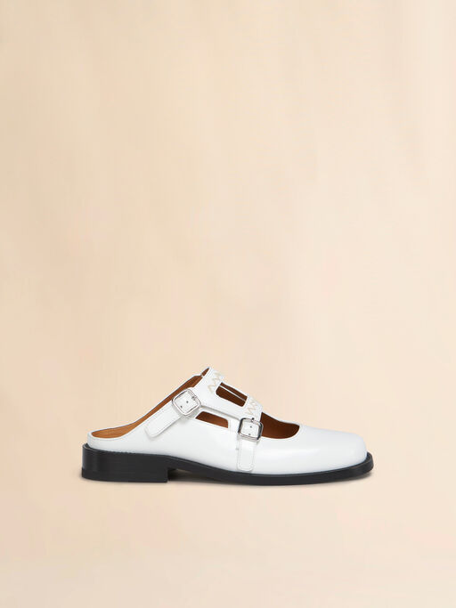 White leather Bambi 3.0 loafer with double buckle - Sandals