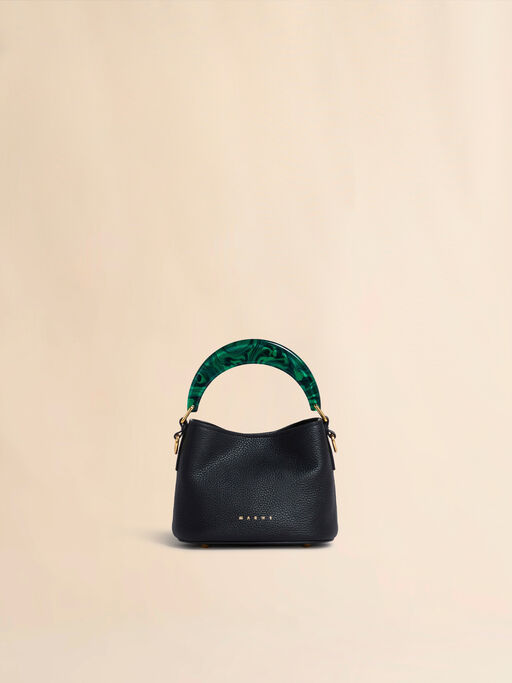 Venice Mini Bucket Bag in black leather - Shoulder Bags