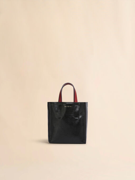 Museo Soft Mini Bag in grey black and red leather - Shopping Bags