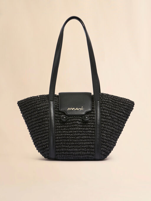 Small black raffia-effect Trunkaroo beach bag - Shopping Bags