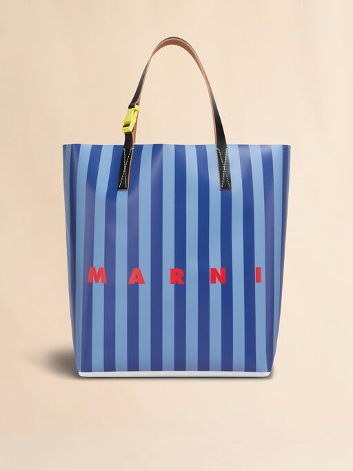 Blue striped Tribeca shopping bag with Marni logo - Shopping Bags