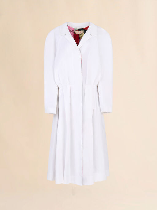 White bonded cotton oversized duster coat - Coats