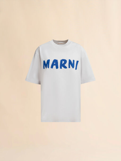 Grey organic cotton boxy T-shirt with logo - T-shirts