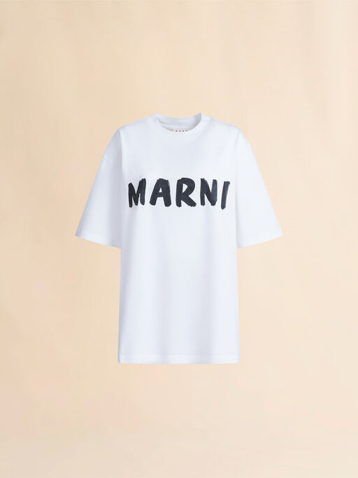 White organic cotton T-shirt with logo - T-shirts