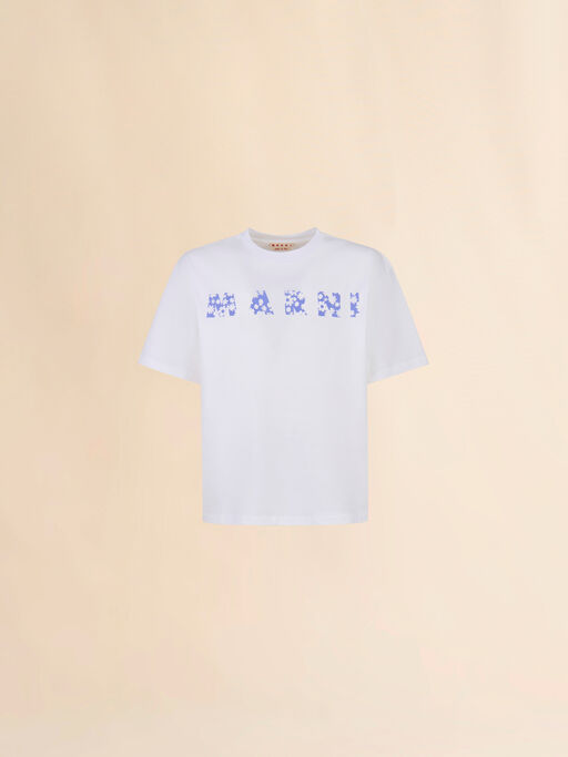 T-shirt with indigo Pop Fields Marni logo - T-shirts